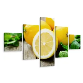 obraz-5-czesciowy-mieta-lato-cytryny-dekor-250x150