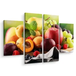 obraz-4-czesciowy-swieze-letnie-owoce-3d-80x60