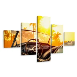 obraz-wieloczesciowy-slonce-auto-palmy-3d-250x150