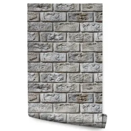 tapeta-zmywalna-stara-szara-cegla-mur-efekt-3d