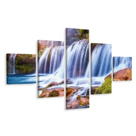 obraz-poliptyk-wodospad-skaly-woda-natura-250x150