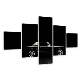 obraz-pentaptyk-czarny-muscle-car-dekor-3d-250x150