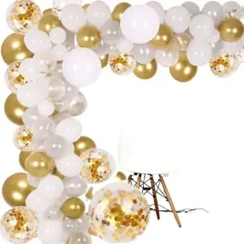 balony-girlanda-biala-zlota-wesele-komunia-chrzest