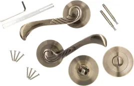 komplet-klamka-drzwiowa-patyna-blokada-wc-110mm