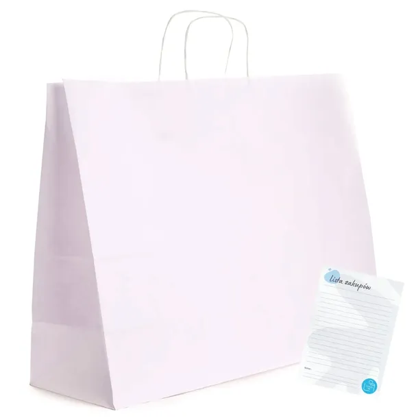 TORBA papierowa na zakupy torebki do SKLEPU 50x18x39cm Torby BIAŁE DUŻE 50x