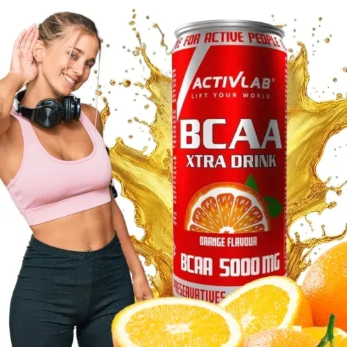 AMINOKWASY W PŁYNIE BEZ CUKRU Bcaa Xtra Drink ActivLab pomarańczowy 330 ml