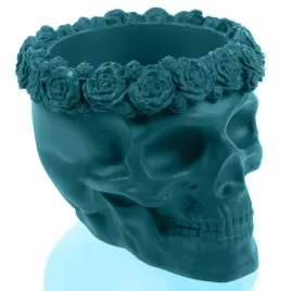 donica-skull-flowers-dark-turquoise-poli-11-cm