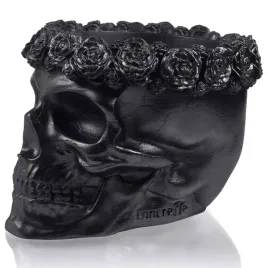 doniczka-skull-flowers-black-metallic-poli-9cm