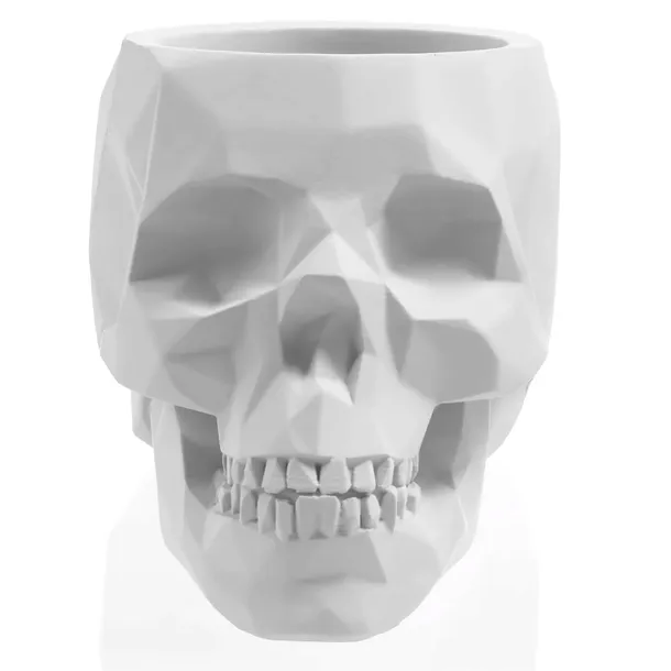 donica-skull-low-poly-white-poli-11-cm-stan-nowy
