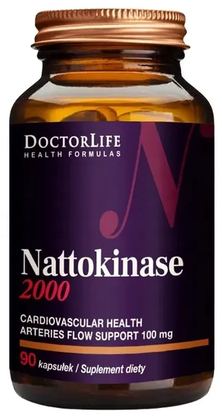 Doctor Life Nattokinase 100mg 90kaps. Serce Mózg Zakrzepy Udar Nattokinaza