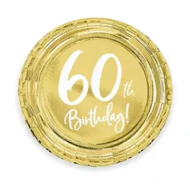 talerzyki-papierowe-60-th-birthday-zlote-17cm-6szt