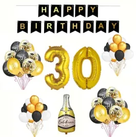 balony-zestaw-na-30-urodziny-zloto-czarny