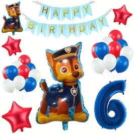 dekoracje-balony-zestaw-na-szoste-6-urodziny-psia-brygada