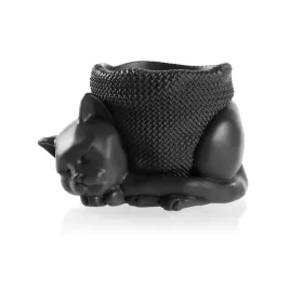 doniczka-sleepy-cat-black-matt-poli-12cm-kot