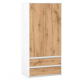 nowoczesna-szafa-garderoba-90cm-2d2sz-biala-wotan