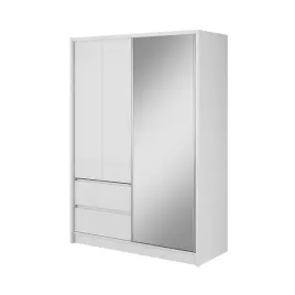 szafa-przesuwna-bela-130cm-biala-lustro-szuflady