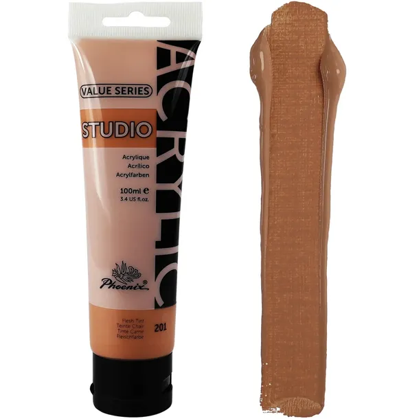 Farba Akrylowa Beżowa Ciemna Artystyczna Phoenix 201 Flesh Tint 100ml
