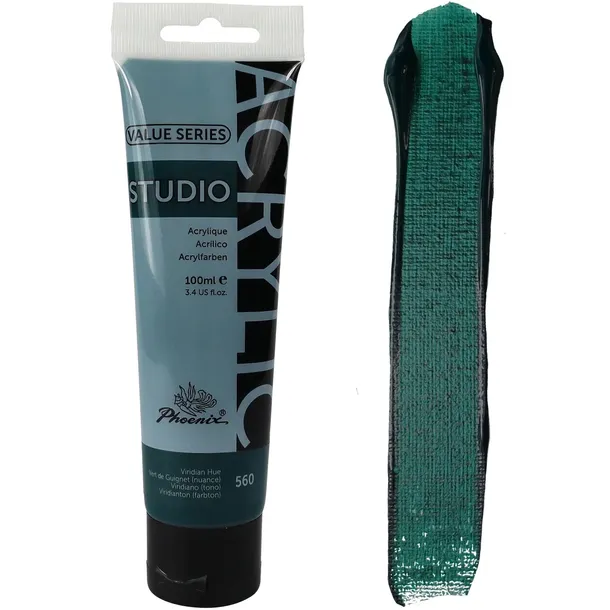 Farba Akrylowa Niebieska Zielona Artystyczna Phoenix 560 Virdian Hue 100ml