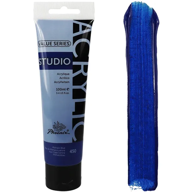Farba Akrylowa Niebieska Ftalowa Artystyczna Phoenix 450 Phthalo Blue 100ml