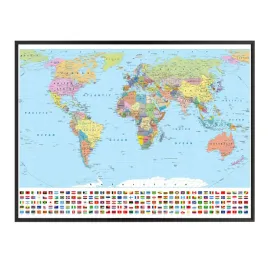 plakat-polityczna-mapa-swiata-kontynenty-100x70