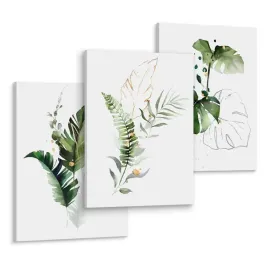 obrazy-do-sypialni-liscie-monstera-akwarela-90x40