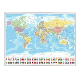 plakat-mapa-swiata-polityczna-kontynenty-100x70