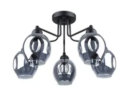lampa-sufitowa-czarne-nieregularne-klosze-zyrandol-5-ramion-sollux