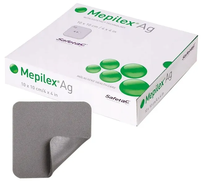 Mepilex Ag opatrunek ze srebrem 10cm x 10cm 5szt.