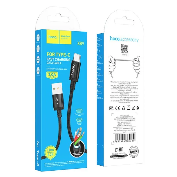 hoco-kabel-usb-a-do-typ-c-3a-x89-1-m-czarny-stan-nowy