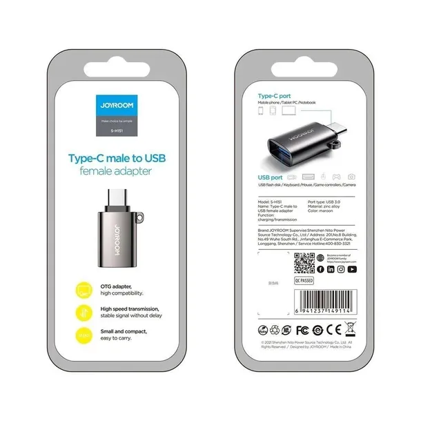 adapter-przejsciowka-usb-3-2-usb-typ-c-czarny-waga-z-opakowaniem-0-15-kg-marka-joyroom