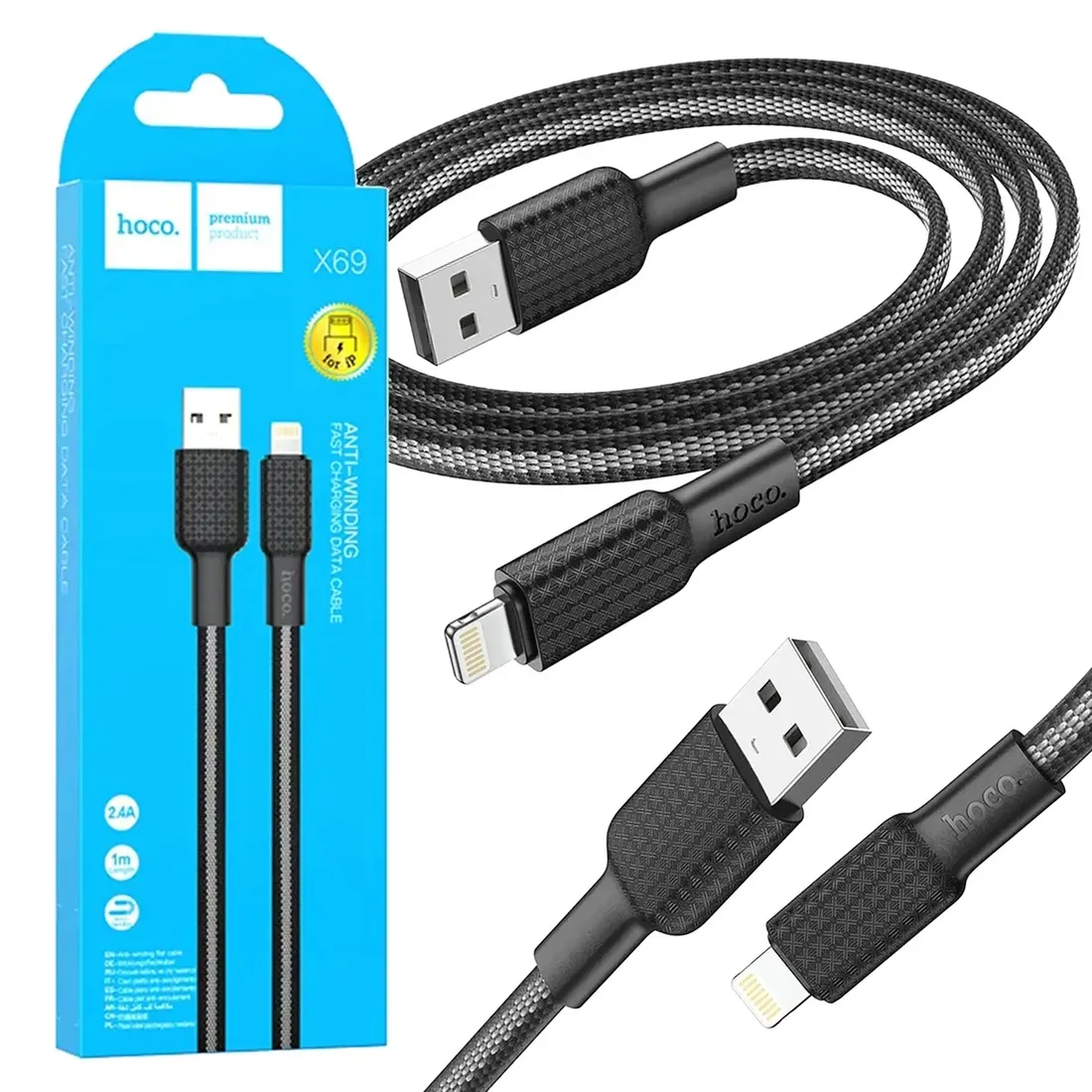 kabel-usb-do-iphone-lightning-x69-czarno-bialy