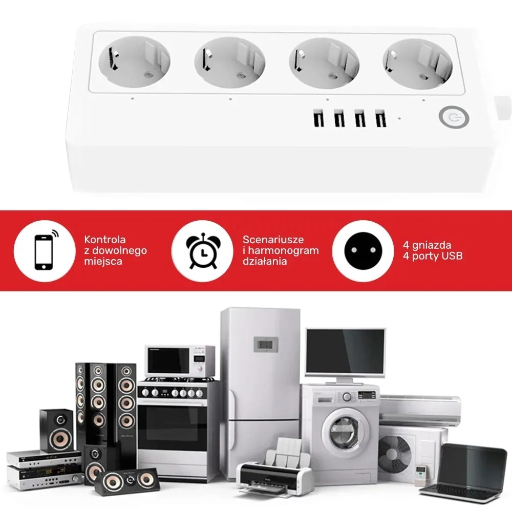 inteligentna-listwa-zasilajaca-wifi-tuya-smart-usb-stan-nowy