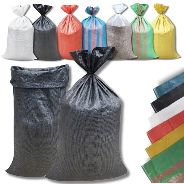 Worki Worek 25KG Czarny 50x80cm NA ZBOŻE WĘGIEL GRUZ MOCNE 1000szt