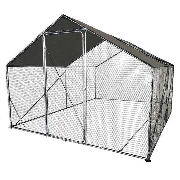 Metalowa Klatka Dla Drobiu Kurnik 3x3x2,2m 4iQ Grube Rurki 25 mm