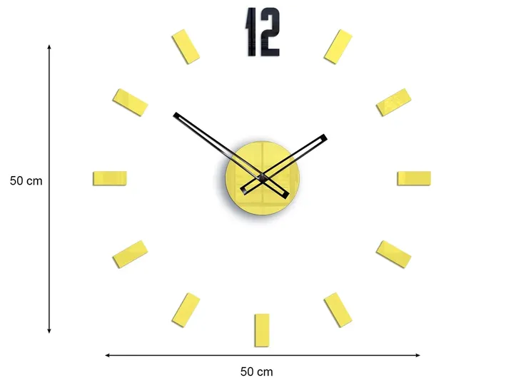 zegar-scienny-modernclock-punkt-zolty-3d-diy-50cm-kolor-czarny