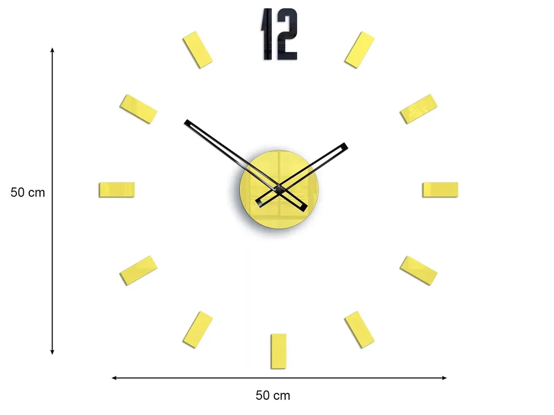 zegar-scienny-modernclock-punkt-zolty-3d-diy-50cm-stan-nowy