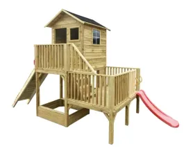 domek-dla-dzieci-hubert-ze-scianka-do-wspinania-i-czerwona-zjezdzalnia