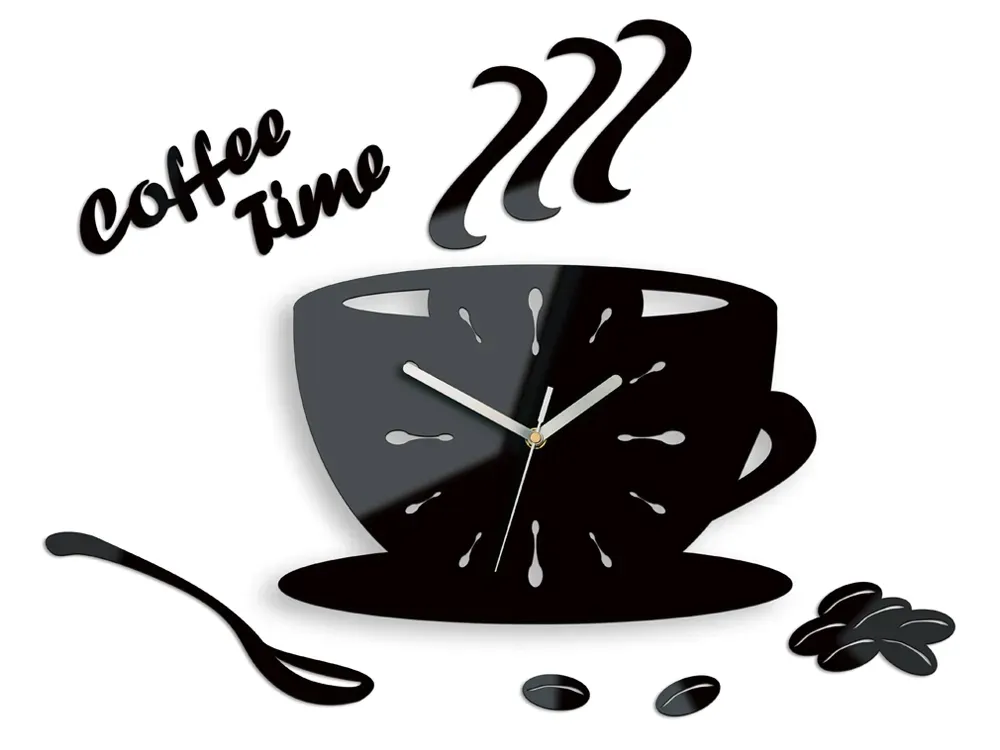 zegar-scienny-kuchenny-modernclock-coffe-time-stan-nowy