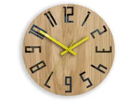 zegar-drewniany-dab-slim-wood-yellow-modernclock