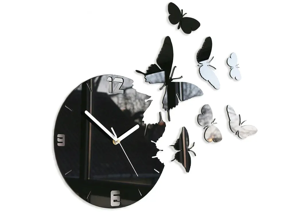 zegar-scienny-modernclock-motyle-czarne-diy