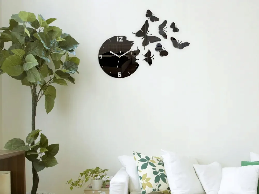 zegar-scienny-modernclock-motyle-czarne-diy