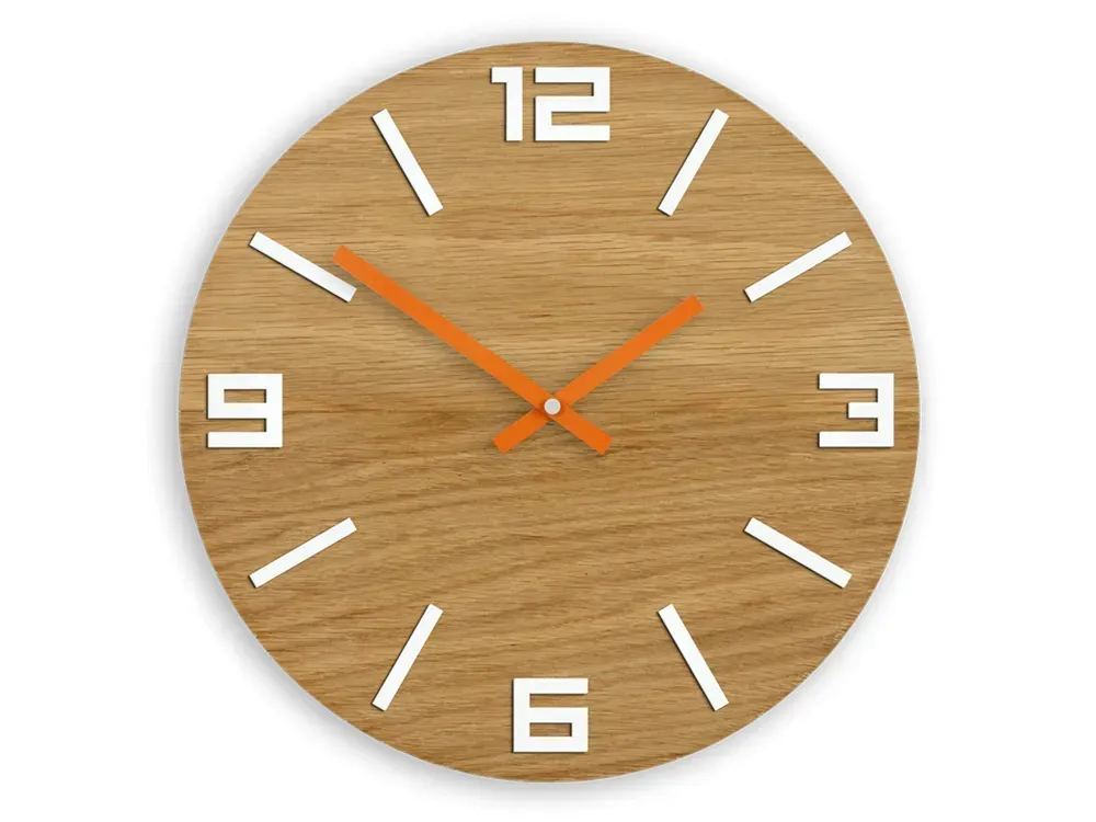 zegar-scienny-dab-white-and-orange-klasyk-diy-stan-nowy