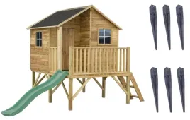 drewniany-domek-dla-dzieci-jerzyk-do-ogrodu-slizg-ciemnozielony-i-kotwy