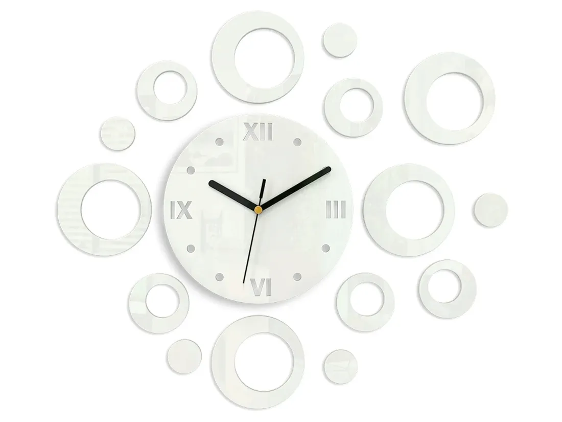 zegar-scienny-modernclock-ring-bialy-okragly-diy-stan-nowy