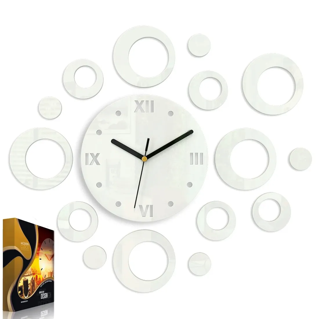 zegar-scienny-modernclock-ring-bialy-okragly-diy