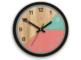 zegar-scienny-drewniany-paris-wood-koral-33cm
