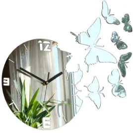 zegar-scienny-modernclock-motyle-lustro-diy