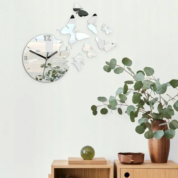 zegar-scienny-modernclock-motyle-lustro-diy-linia-modernclock