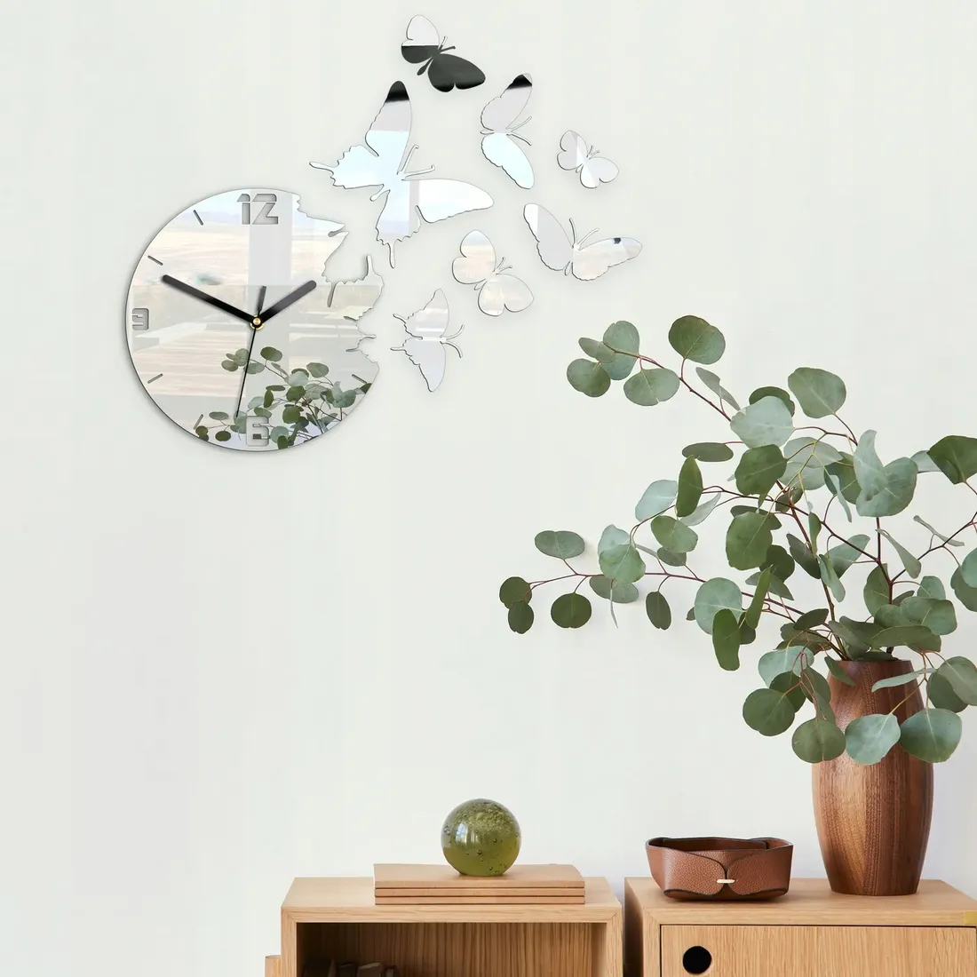 zegar-scienny-modernclock-motyle-lustro-diy