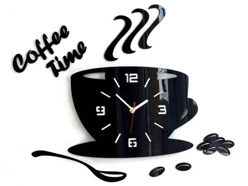 zegar-scienny-kuchenny-modernclock-coffe-time-3d-stan-nowy